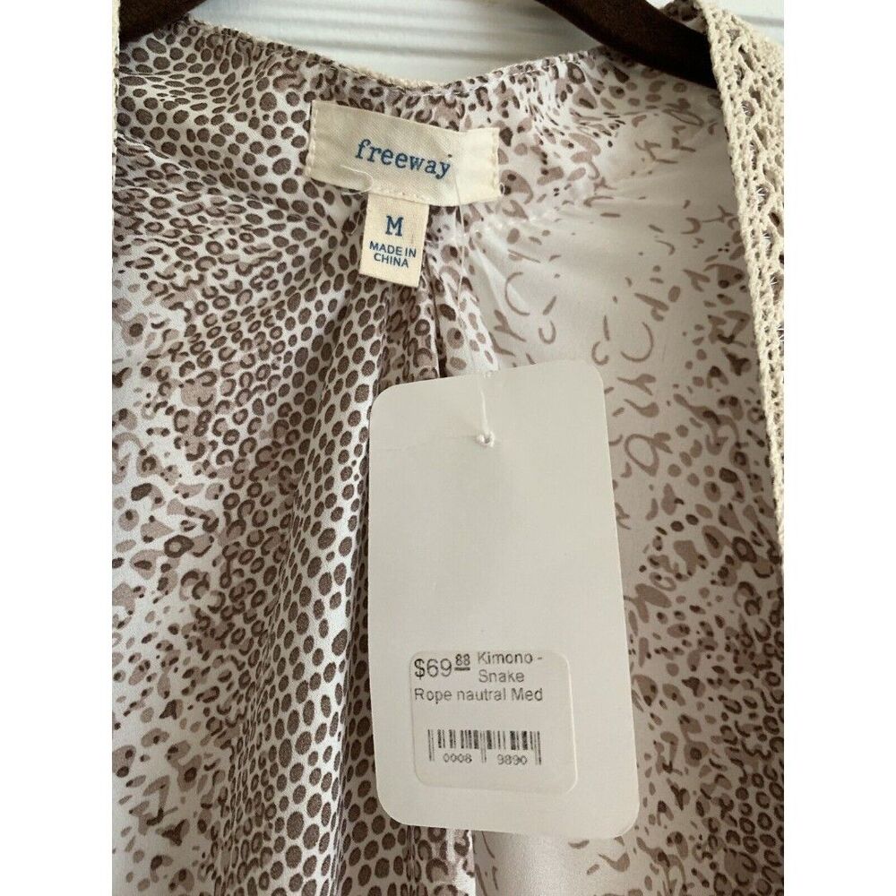 Womens Kimono Wrap Swim Coverup Animal Leopard Print Open Front Bohemian New - Picture 4 of 12